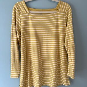 L.L. Bean Pima Cotton Square Neck Three-Quarter Sleeve Tunic Size L-Reg